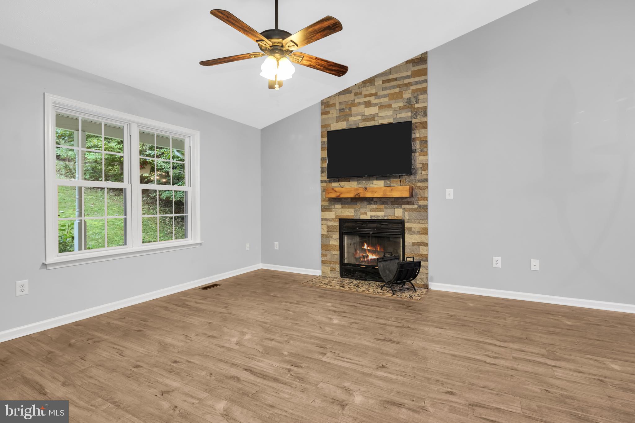 2196 High Top Road Linden, VA 22642 - Photo 5 of 33 Stacked Stone Wood Burning Fireplace