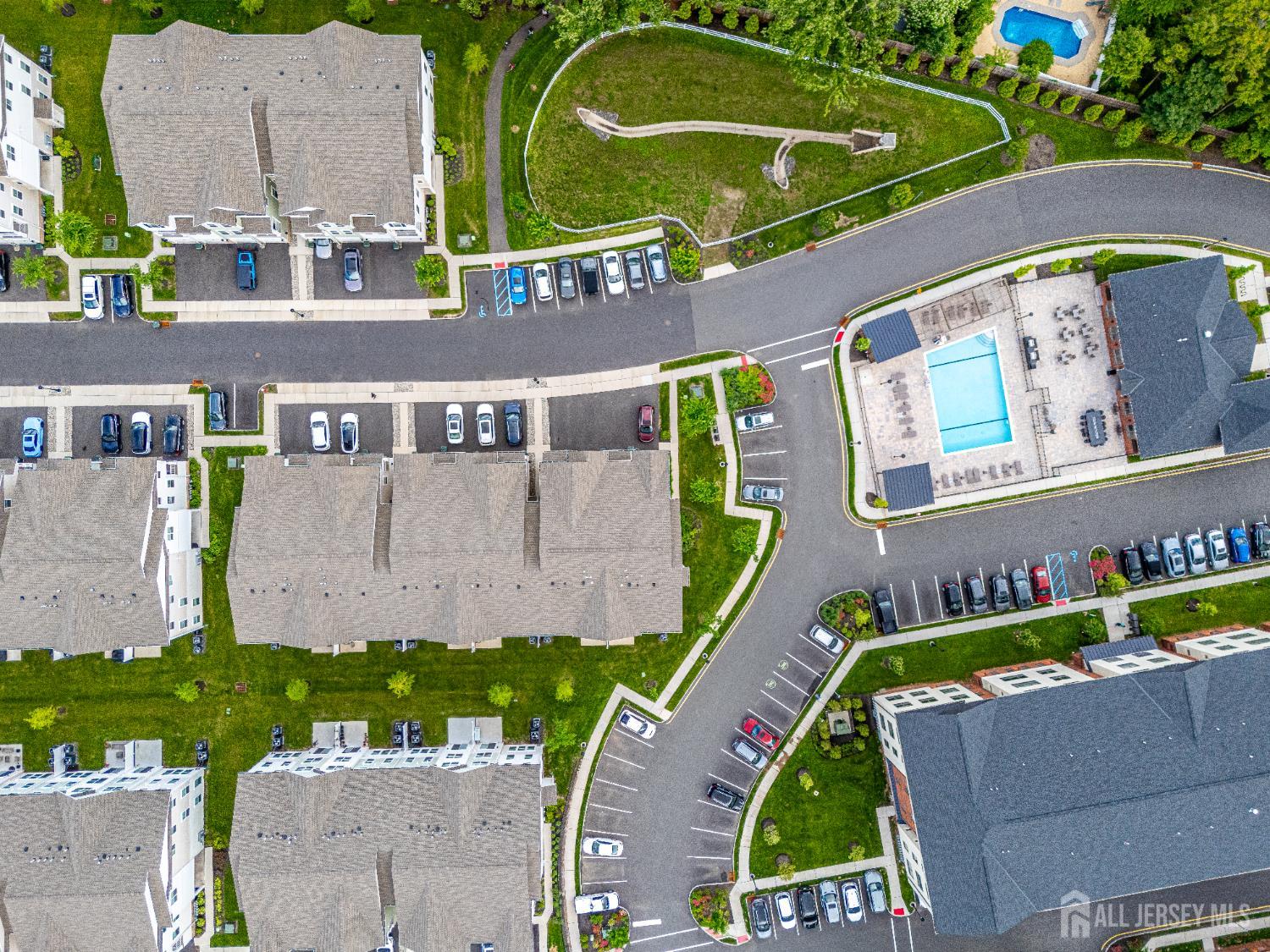 224 Park Lane Dunellen, NJ 08812 - Photo 34 of 40 an aerial view of a house with a swimming pool