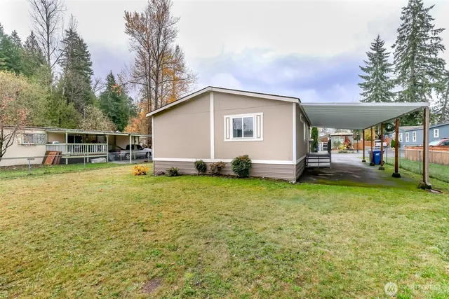 a house view with a garden space