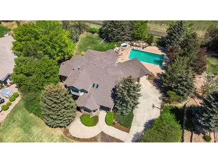 an aerial view of a house
