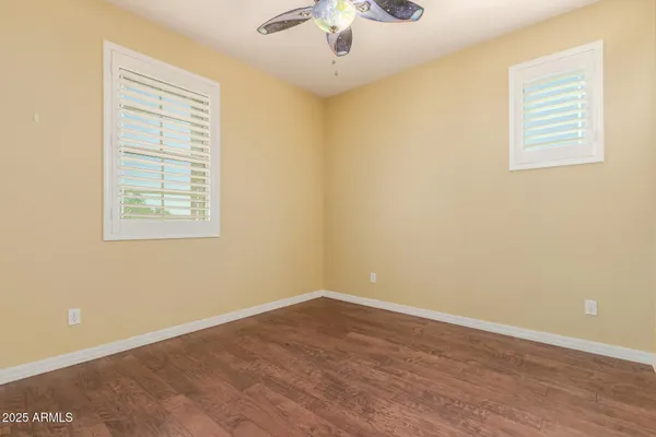 an aerial view of a swimming pool