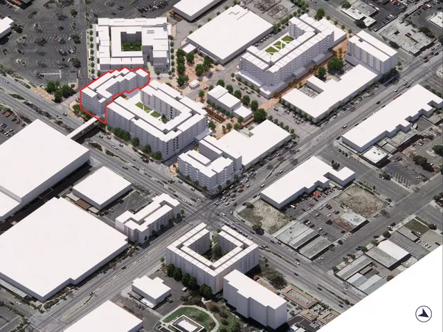 an aerial view of a house with a outdoor space