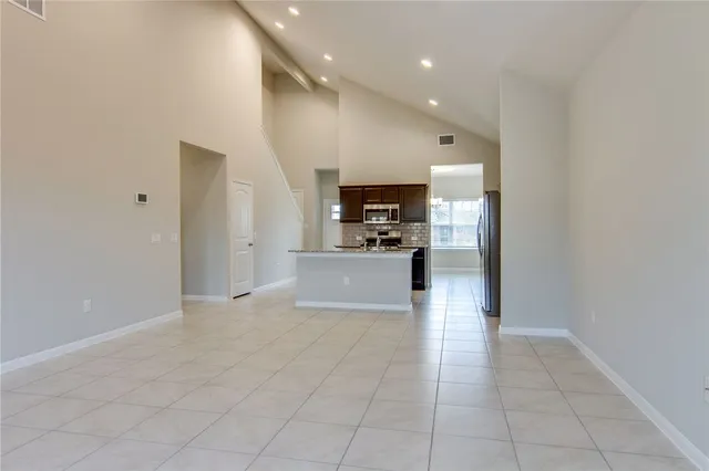 a view of a kitchen with a sink