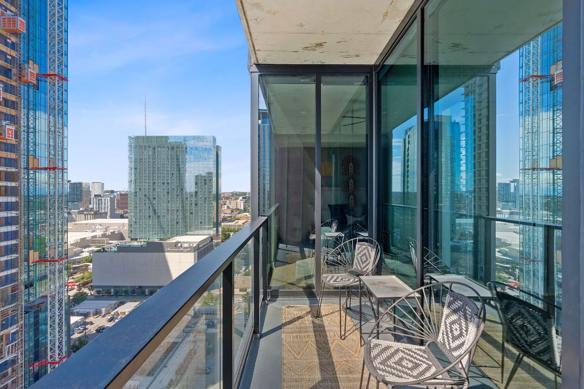 84 East Avenue, Unit 2410 Austin, TX 78701 - Photo 25 of 40 Representative of Property. Balcony featuring a skyline view