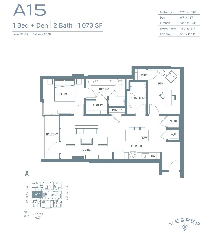 84 East Avenue, Unit 2410 Austin, TX 78701 - Photo 40 of 40 View of property floor plan