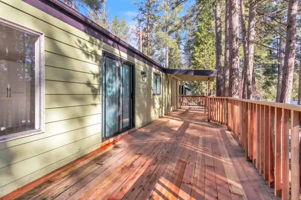 a view of a house with a large window
