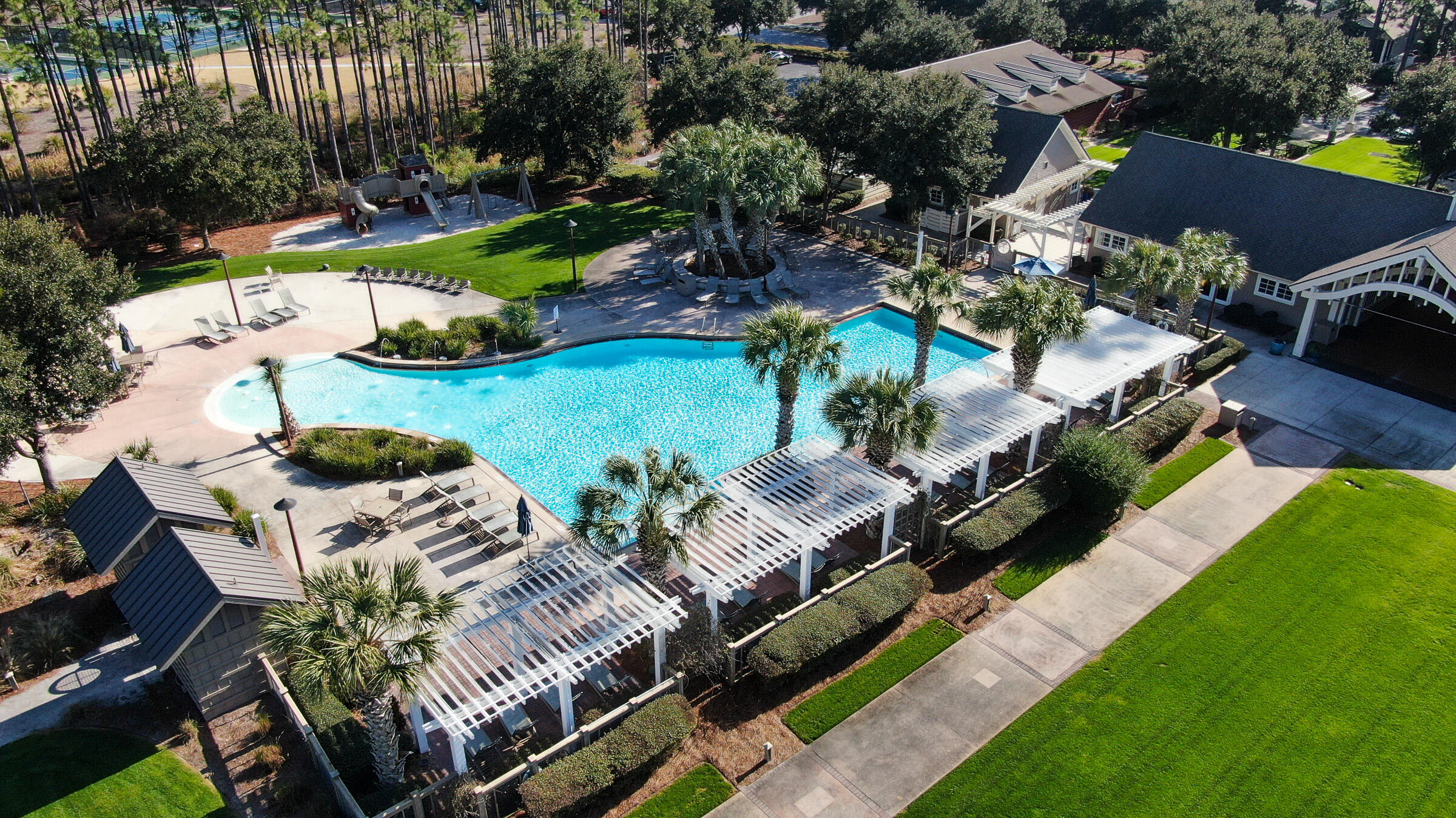 34 Heartwood Street Watersound, FL 32461 - Photo 39 of 42 an aerial view of a house swimming pool patio and outdoor seating