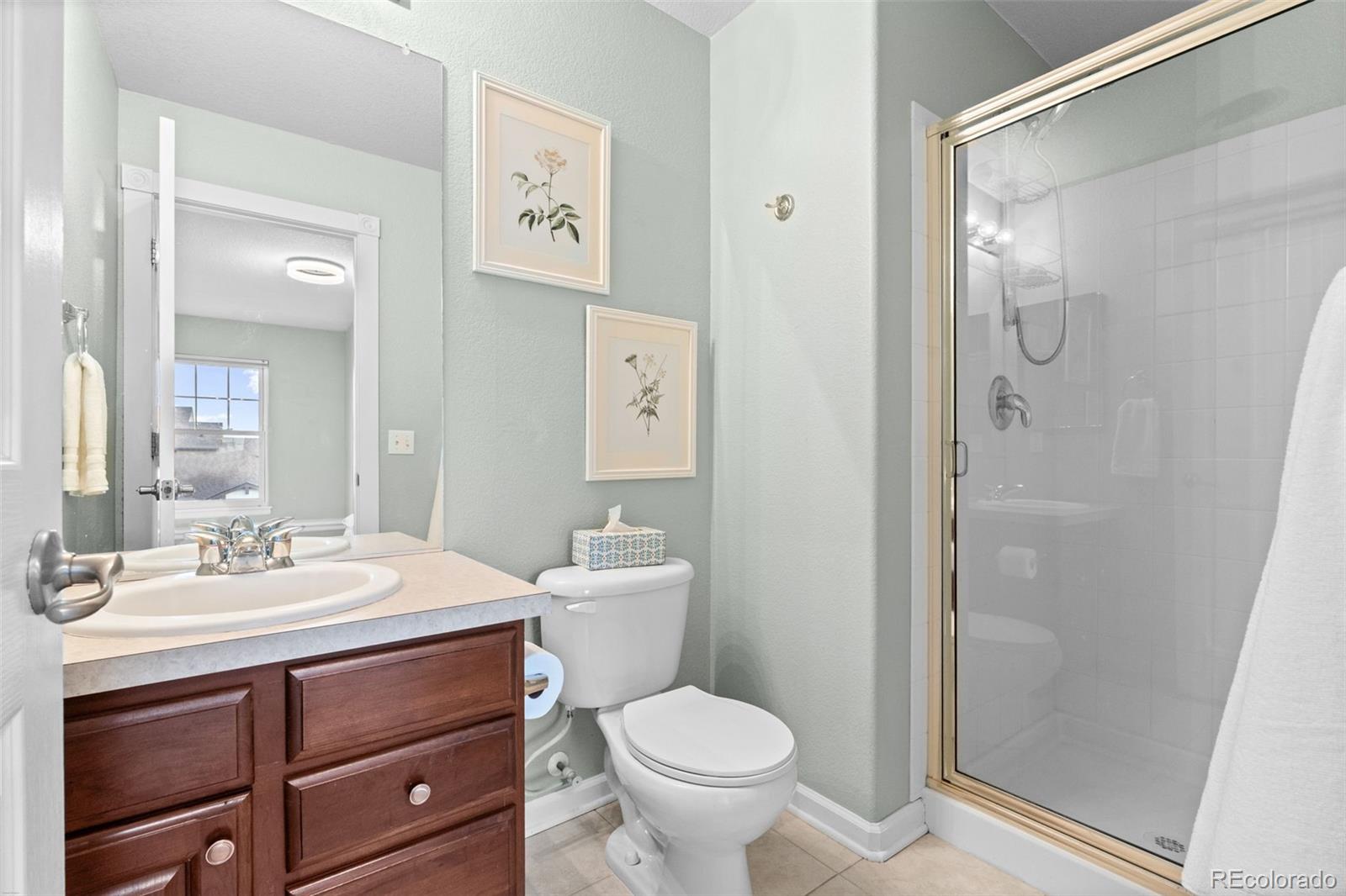 10683 Amesbury Way Highlands Ranch, CO 80126 - Photo 32 of 44 a bathroom with a sink toilet and shower