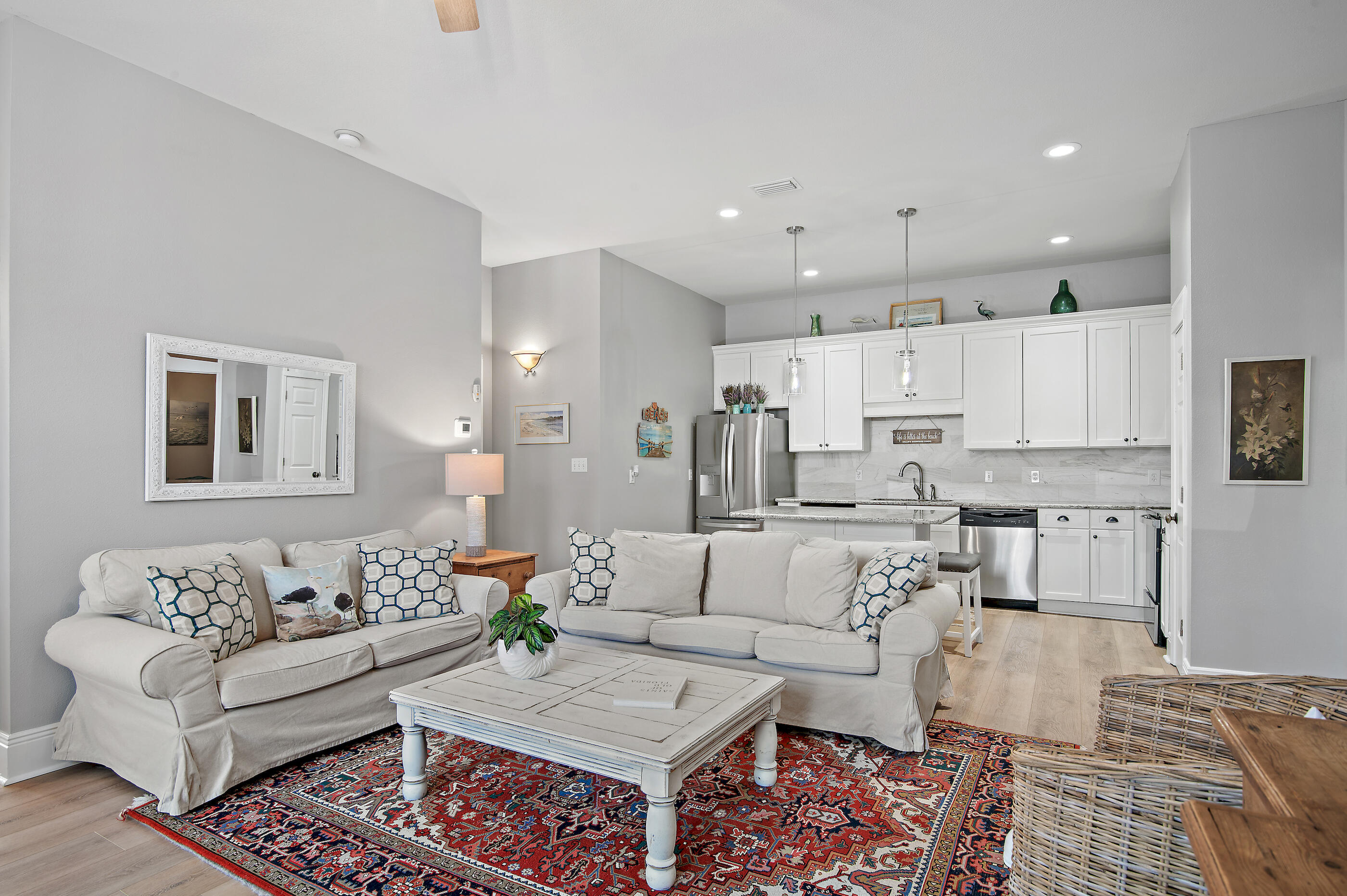 122 Shorebird Drive, Unit 814 Santa Rosa Beach, FL 32459 - Photo 3 of 25 a living room with furniture and kitchen view