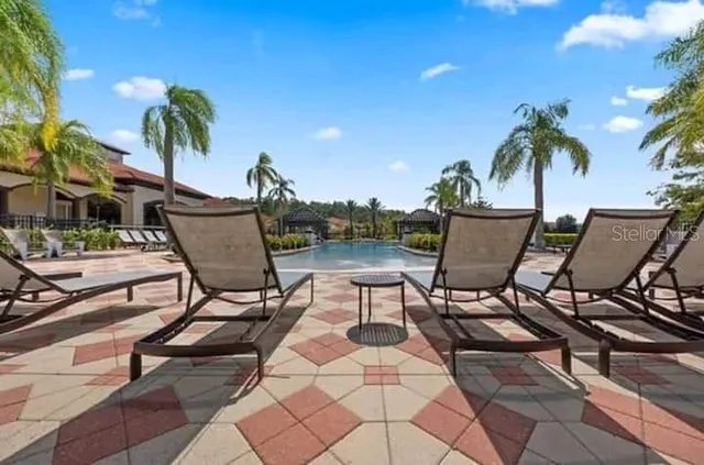 an aerial view of a house with a garden