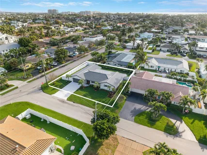an aerial view of a house