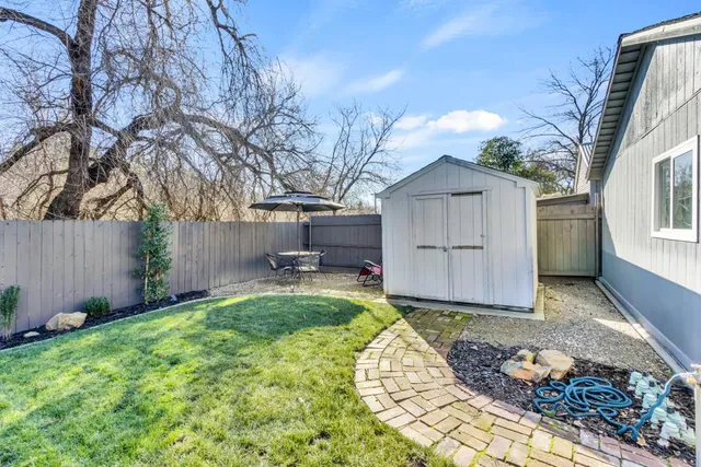 a backyard of a house