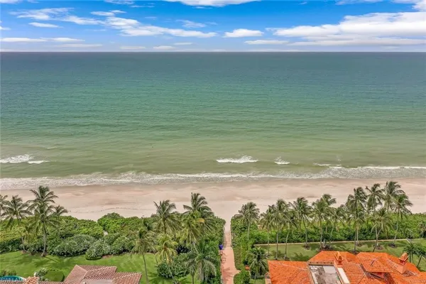 a view of a lake from a yard