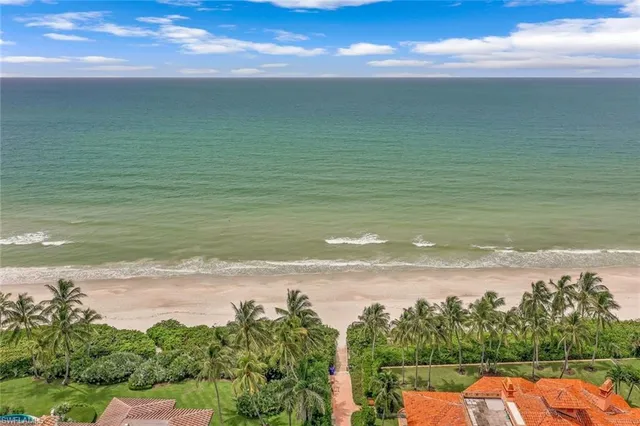 a view of a lake from a yard