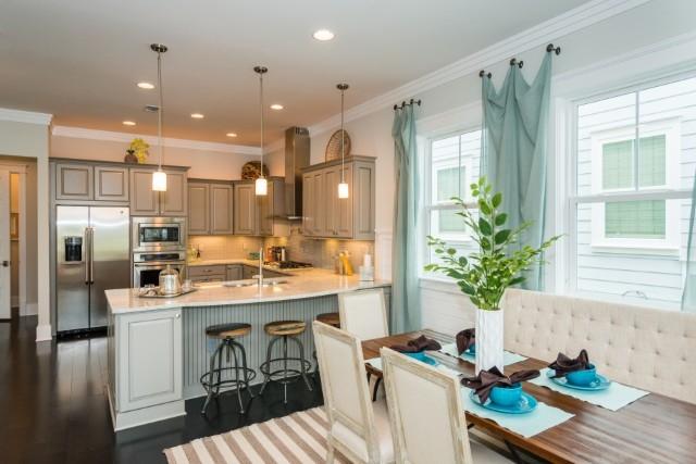 16 Clipper Street Inlet Beach, FL 32461 - Photo 26 of 34 a kitchen with kitchen island a sink stove and refrigerator
