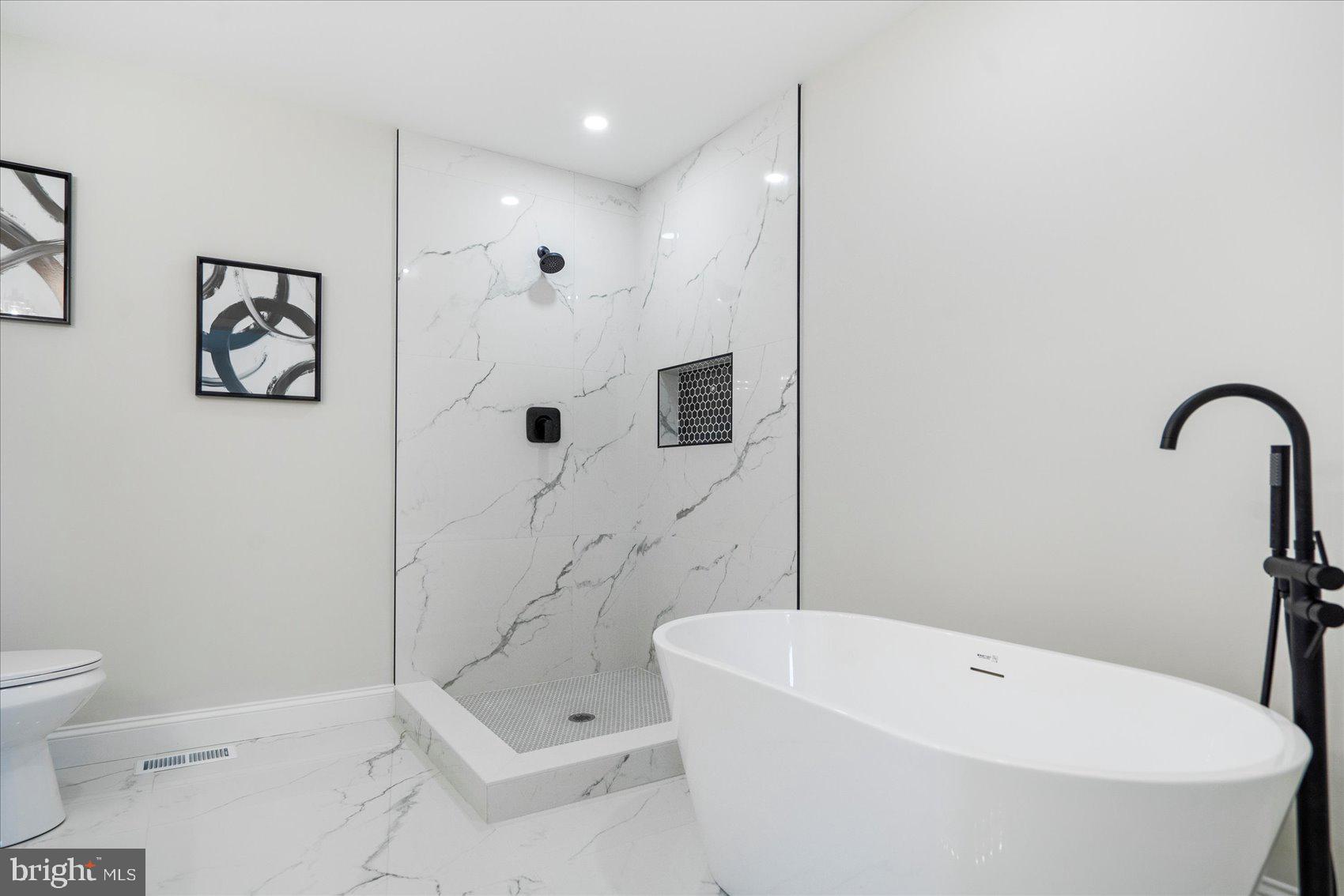 4810 Whitfield Chapel Road Lanham, MD 20706 - Photo 27 of 52 a bathroom with a white bath tub a toilet and a sink