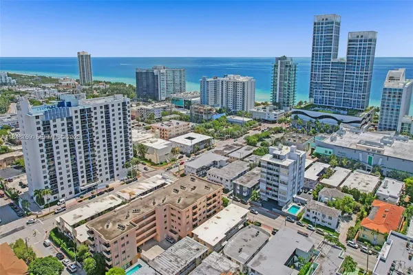 a view of a city with tall buildings