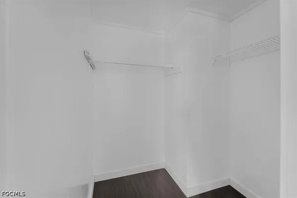 a view of small space with racks on the wall