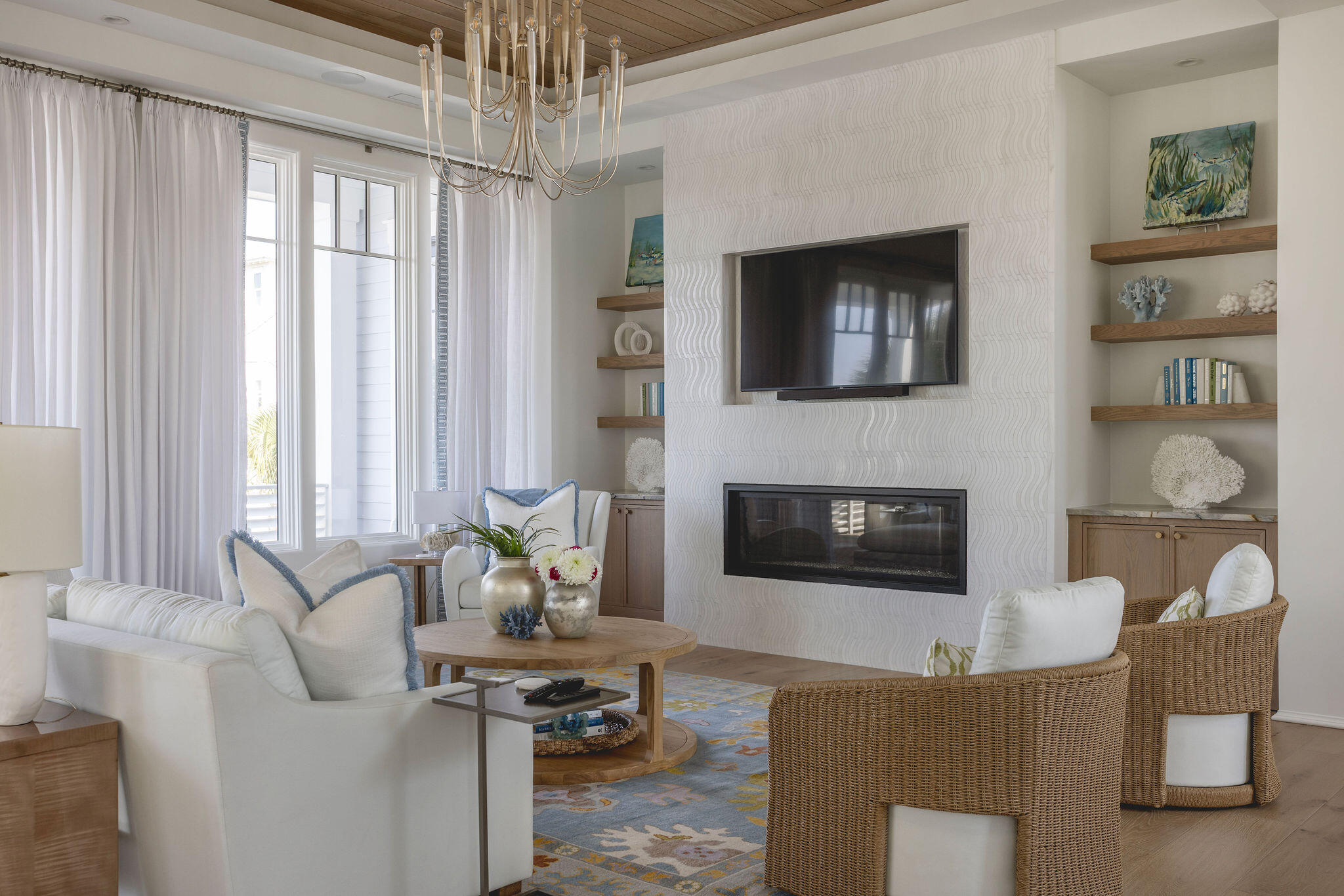 153 Gulf Point Road Santa Rosa Beach, FL 32459 - Photo 7 of 18 Image #7 | Sitting area with fireplace,