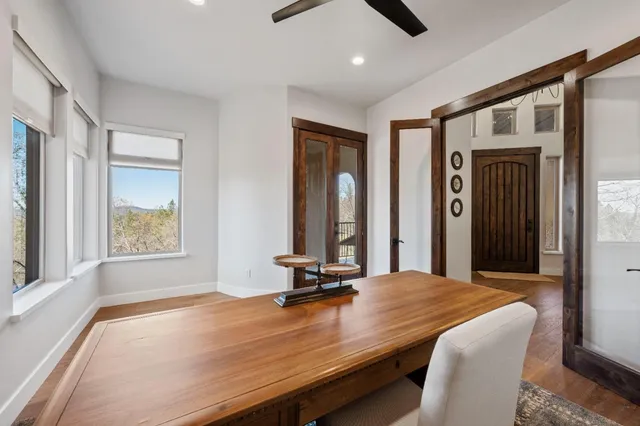 a view of a garden with pathway