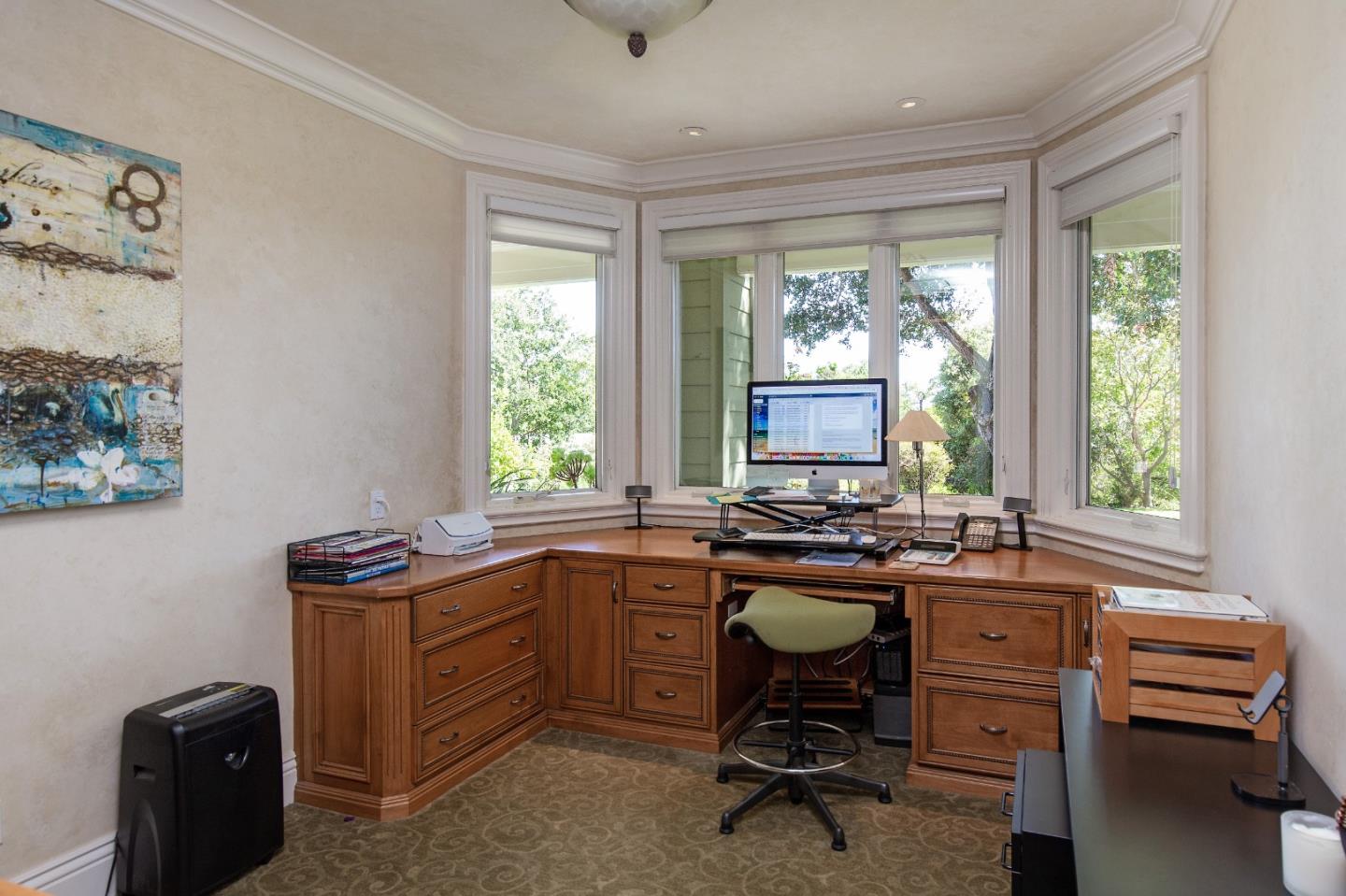 240 Laning Drive Woodside, CA 94062 - Photo 12 of 35 a view of a workspace with furniture and a window