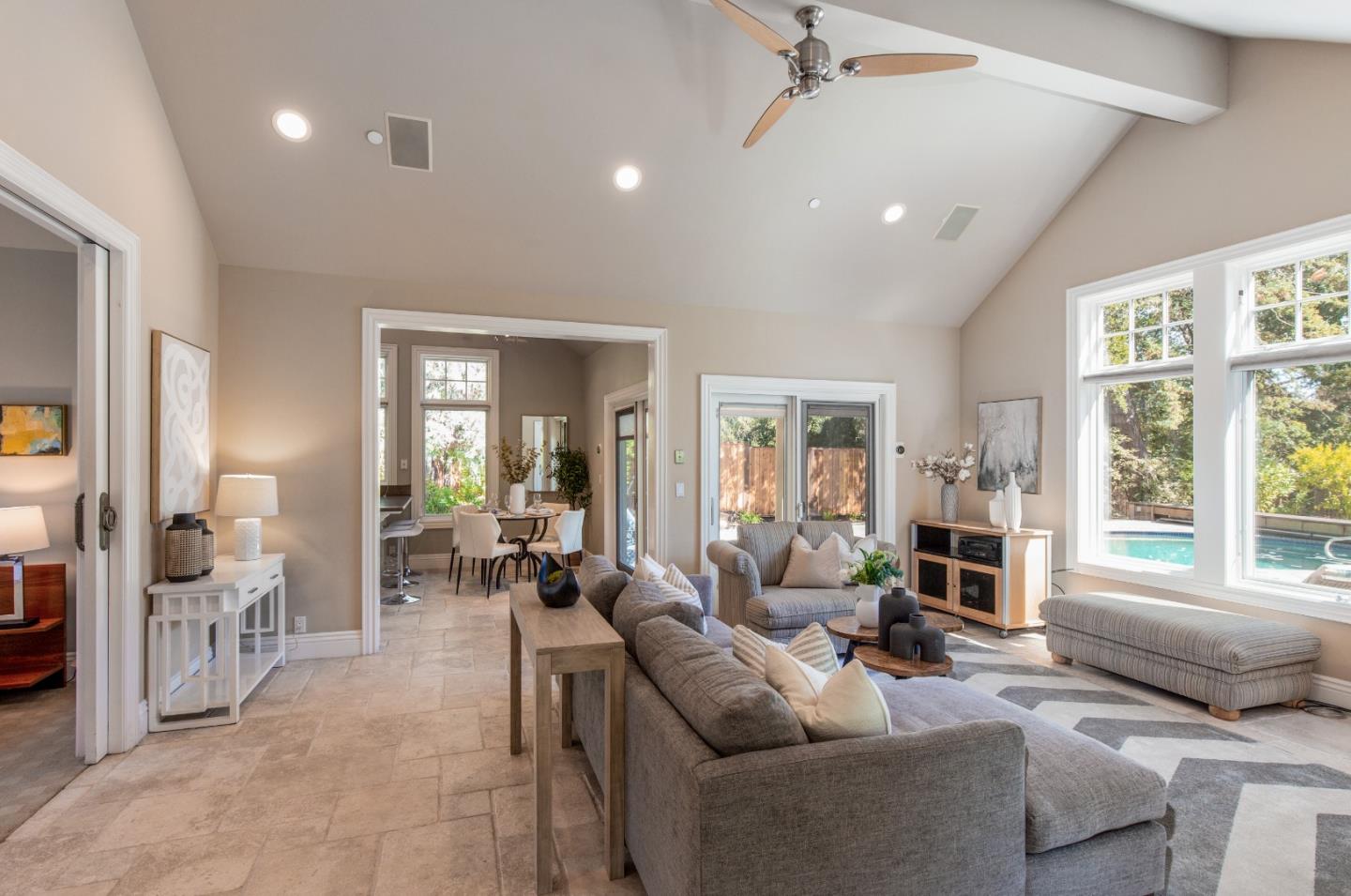 240 Laning Drive Woodside, CA 94062 - Photo 28 of 35 a living room with furniture and large windows