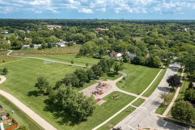 an aerial view of a football ground