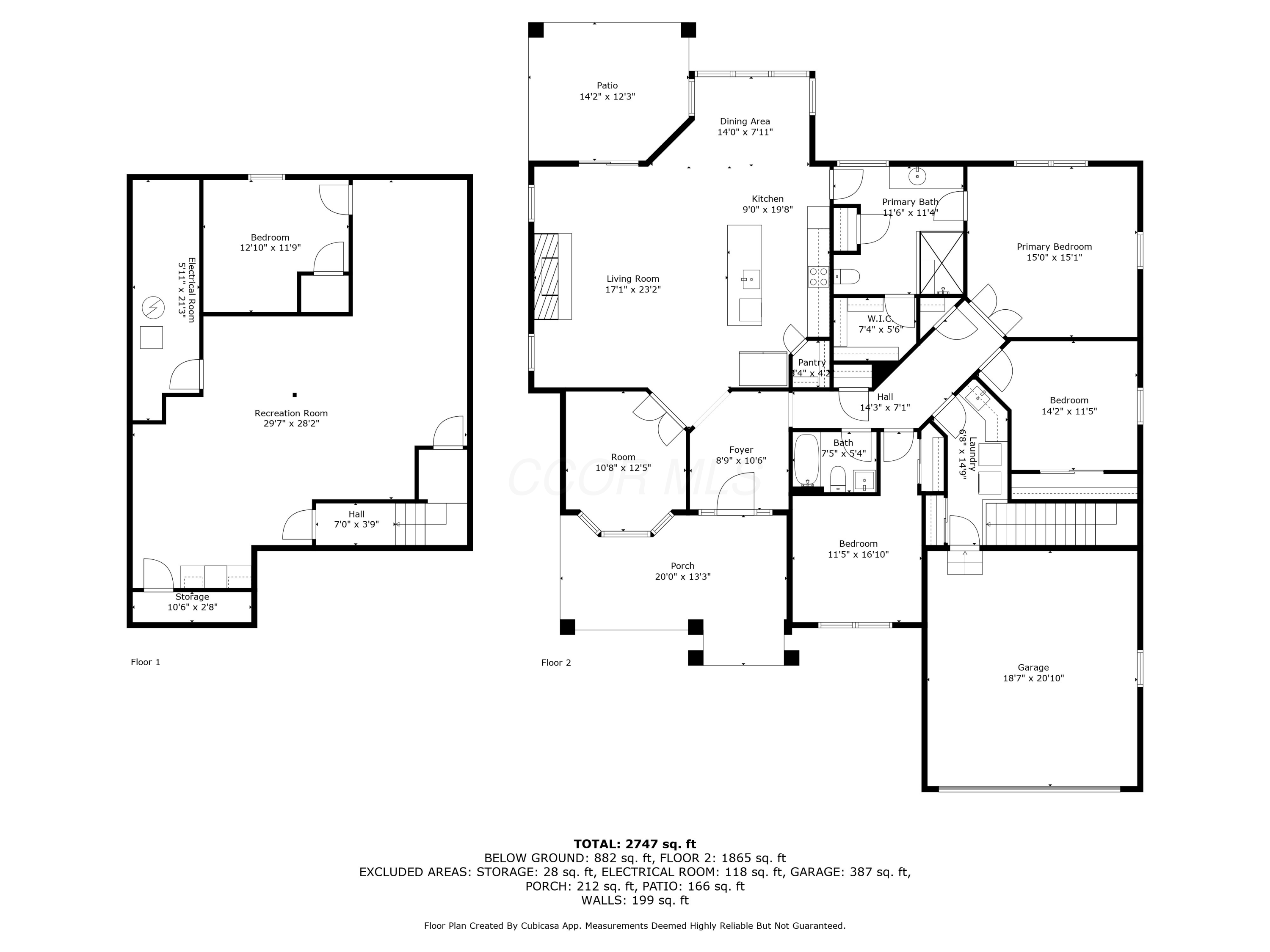 174 Grand Ridge Court Columbus, OH 43230 - Photo 4 of 4 Combined Floorplan with Approximate Measurements
