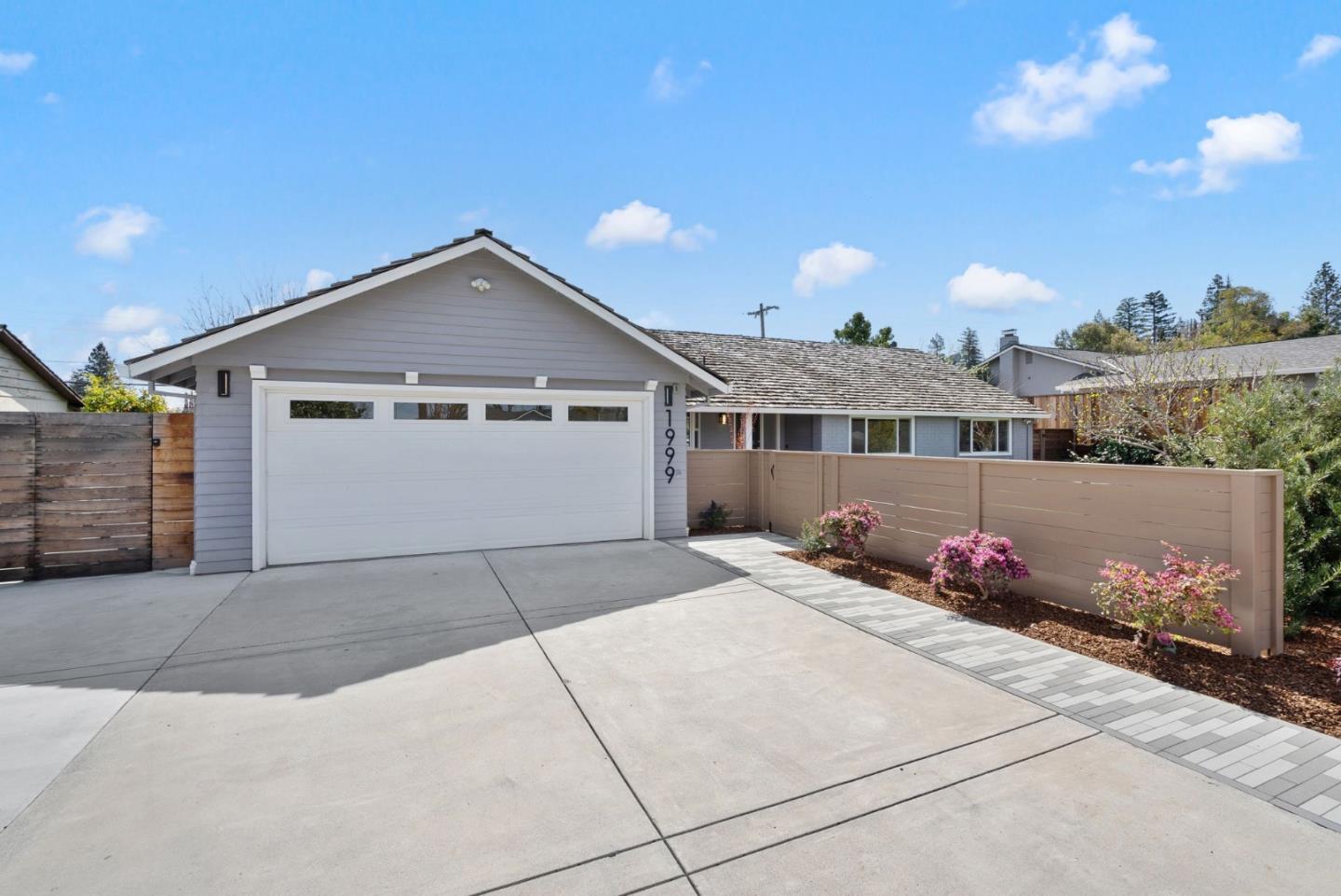 a front view of a house with entertaining space