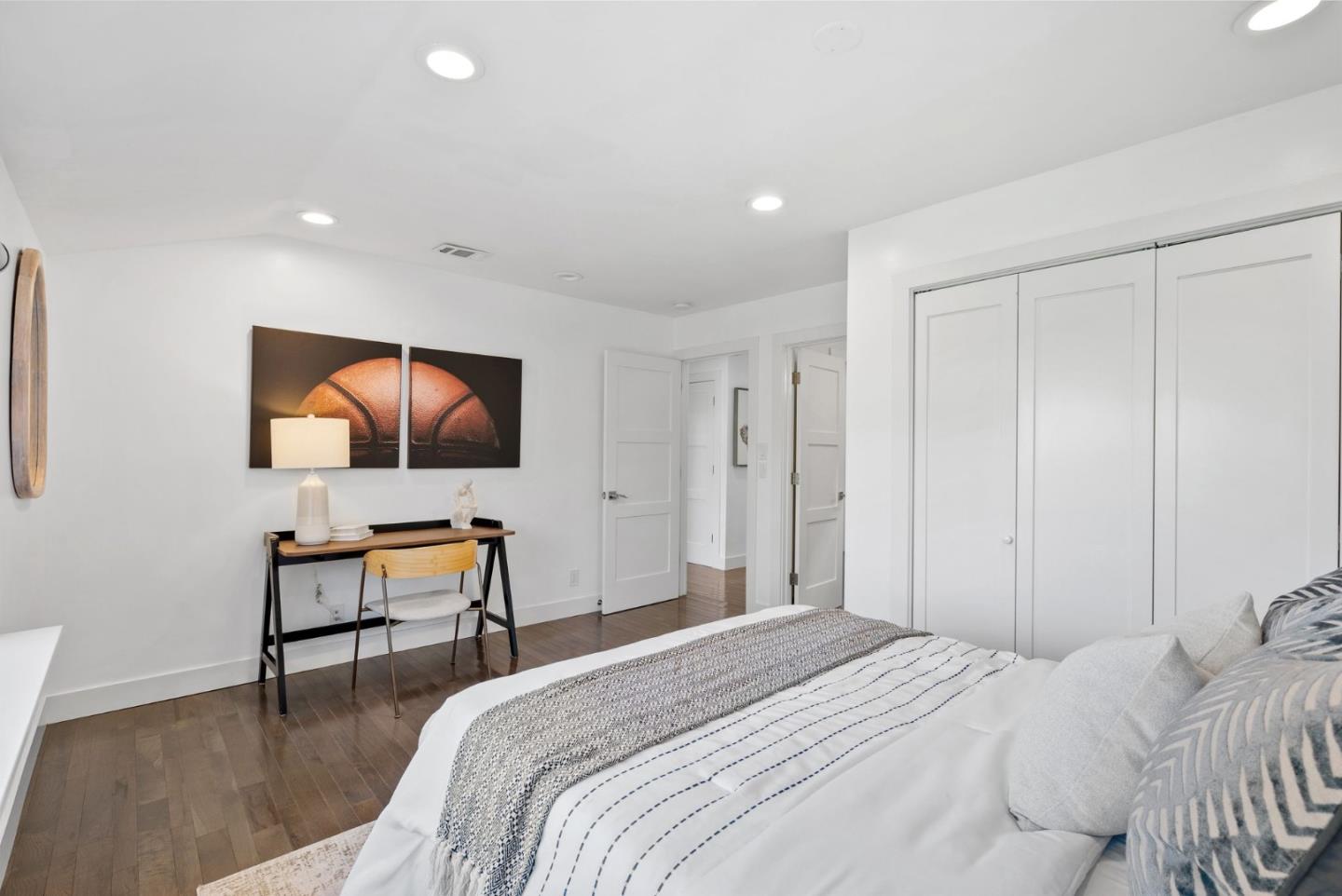 1999 Scott Lane Los Altos, CA 94024 - Photo 19 of 44 a bedroom with a bed and a flat screen tv