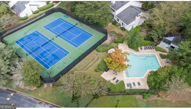 an aerial view of a house