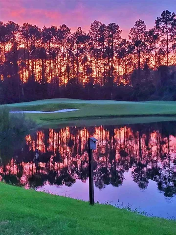 a view of outdoor space with garden and trees