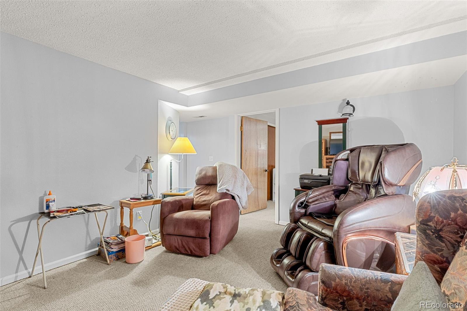 5323 East Sandpiper Avenue Castle Rock, CO 80104 - Photo 28 of 46 a living room with furniture and a gym equipment