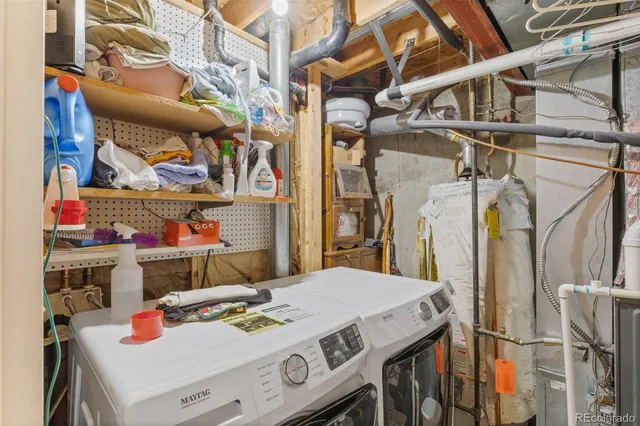 a view of store room with washer and dryer