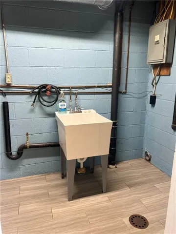 a view of a refrigerator in a kitchen