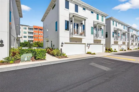 a view of a building along the street