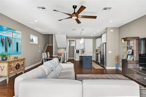 a living room with furniture