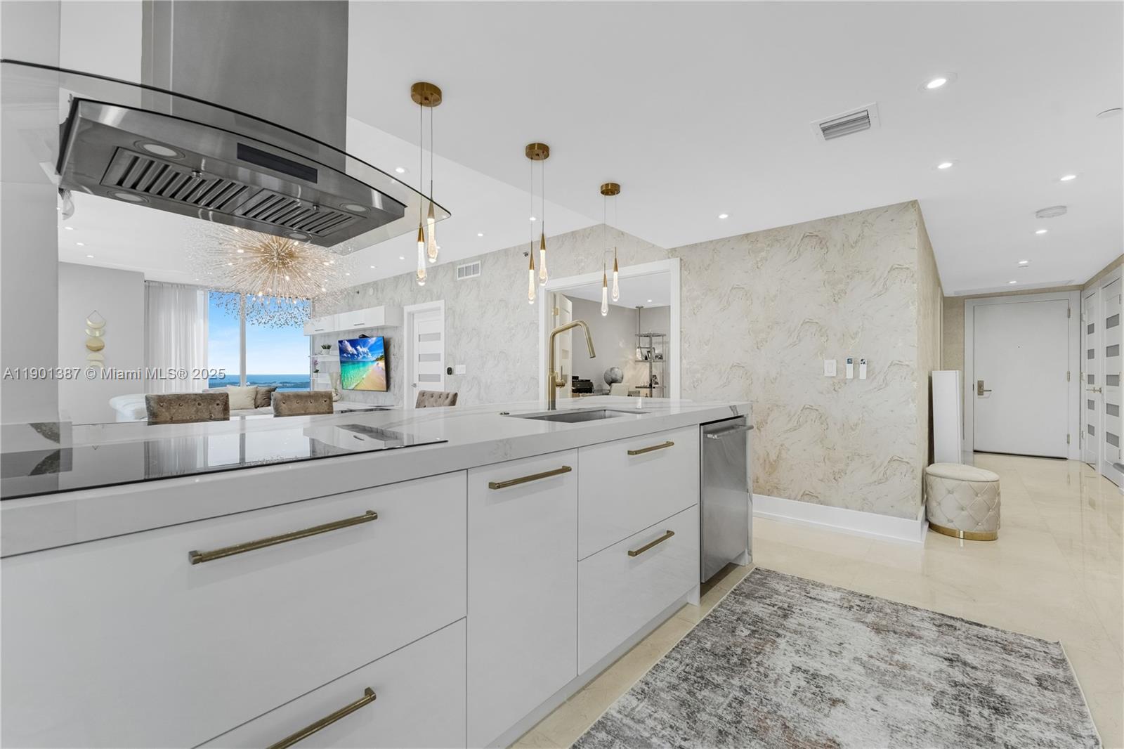 495 Brickell Avenue, Unit 3802 Miami, FL 33131 - Photo 10 of 35 a bathroom with a double vanity sink mirror and shower