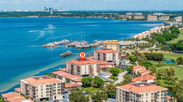 a view of a city with an ocean view