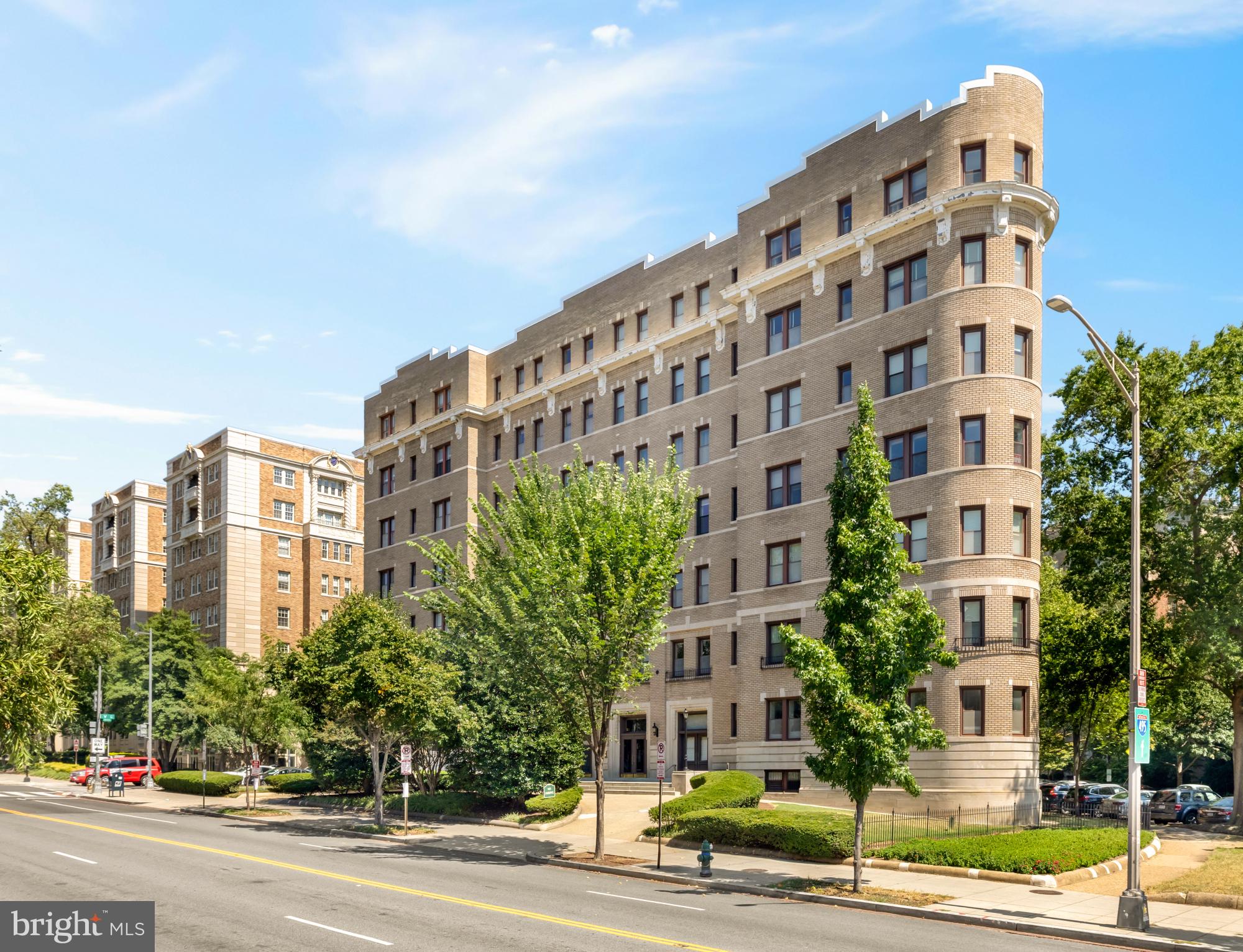 a front view of a building