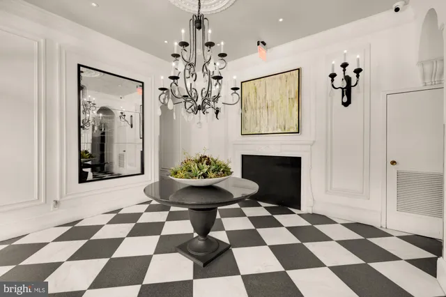 a black and white checkered floor with a black white checkered floor