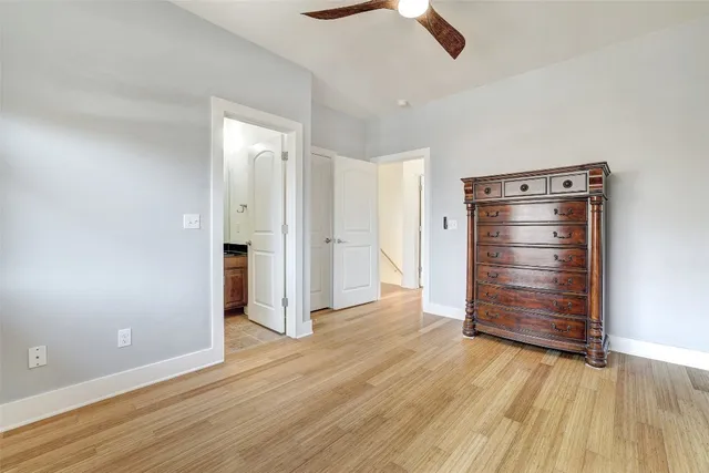 wooden floor and closet in a room