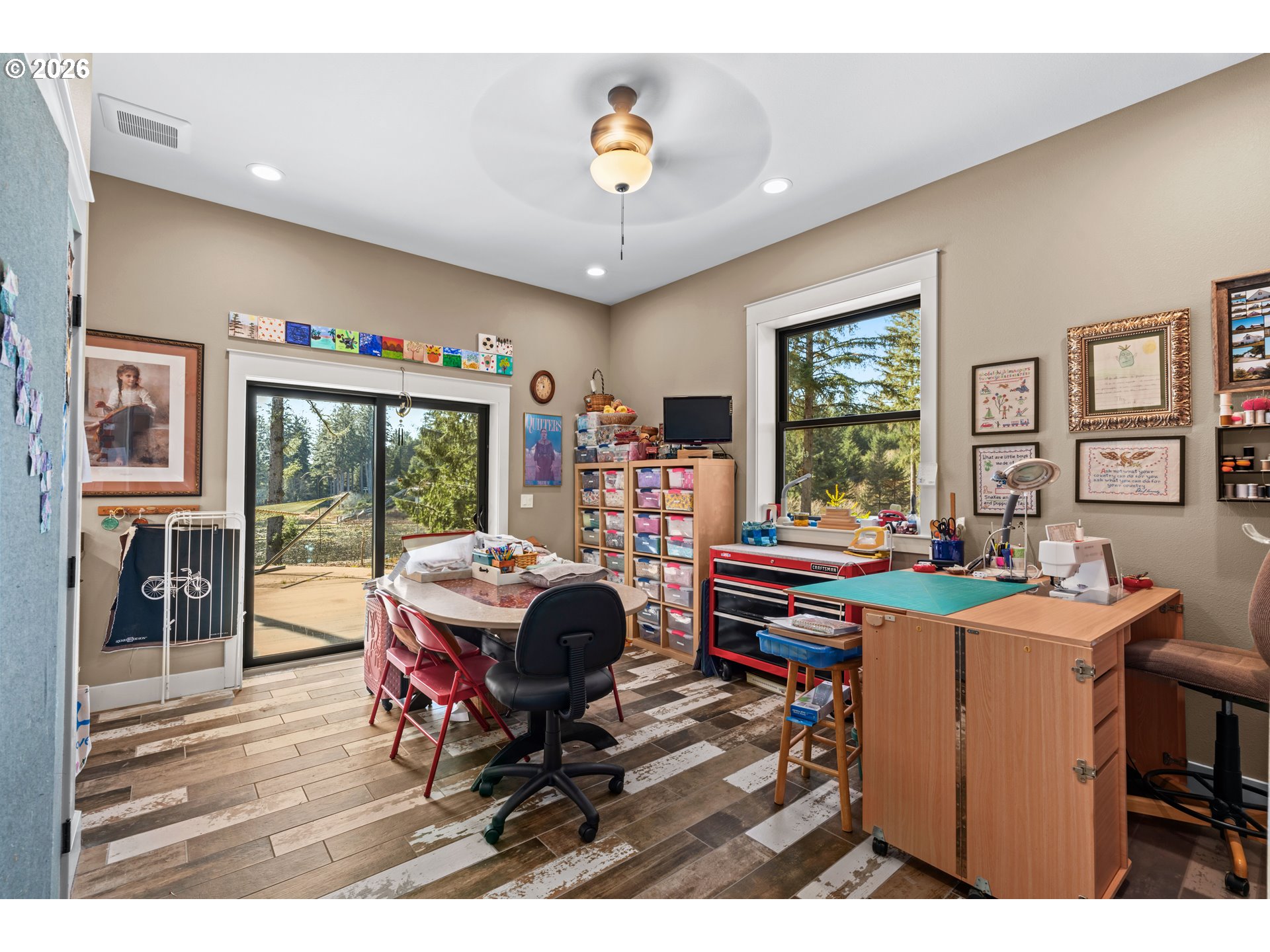 83489 Jensen Lane Florence, OR 97439 - Photo 35 of 48 a view of a workspace with furniture and a window