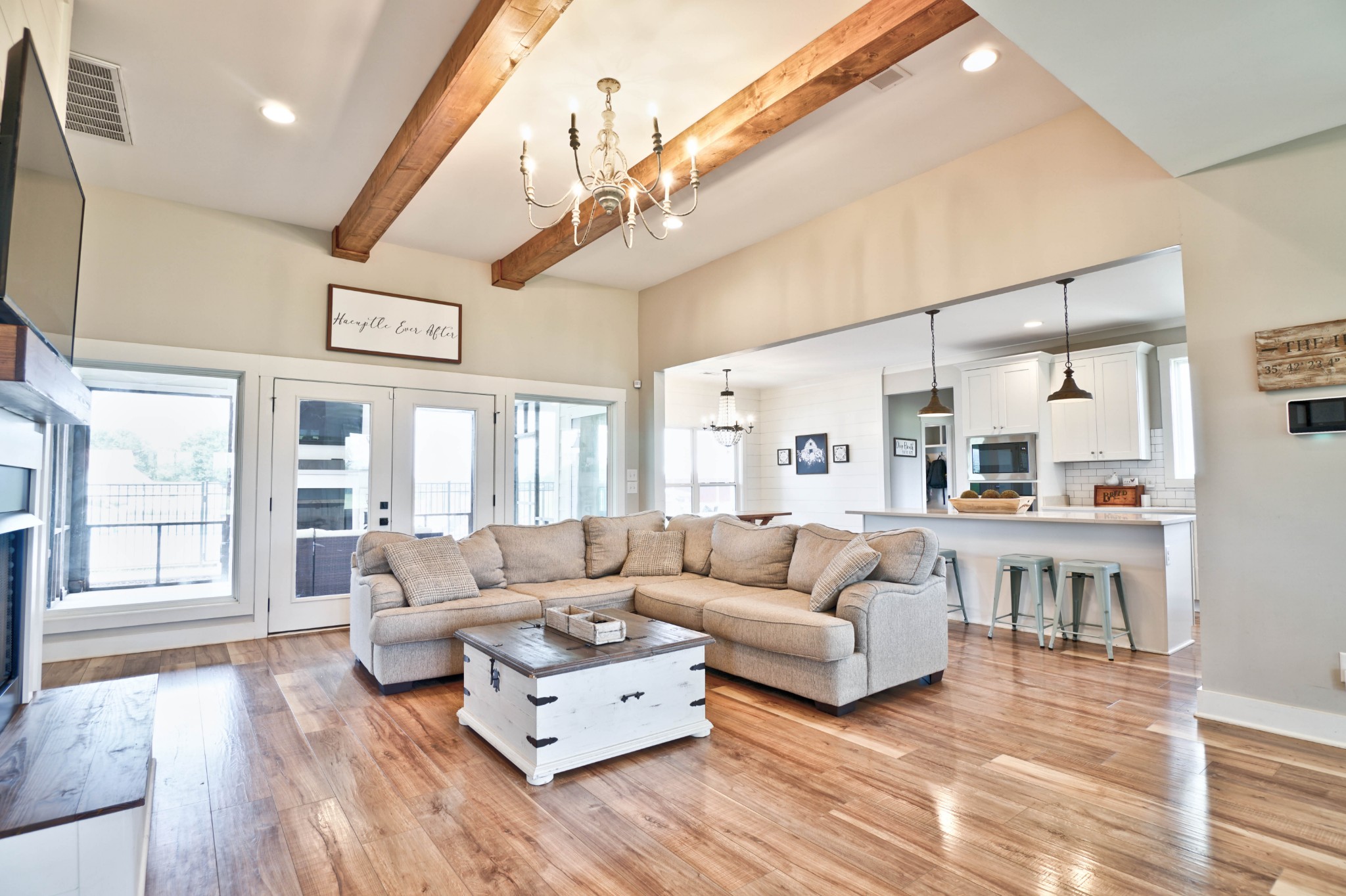 6992 Wayside Road Christiana, TN 37037 - Photo 9 of 44 Custom-built wood ceiling beams add a touch of elegance, warmth, and character to this OPEN great room!