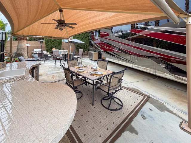 a outdoor space with furniture