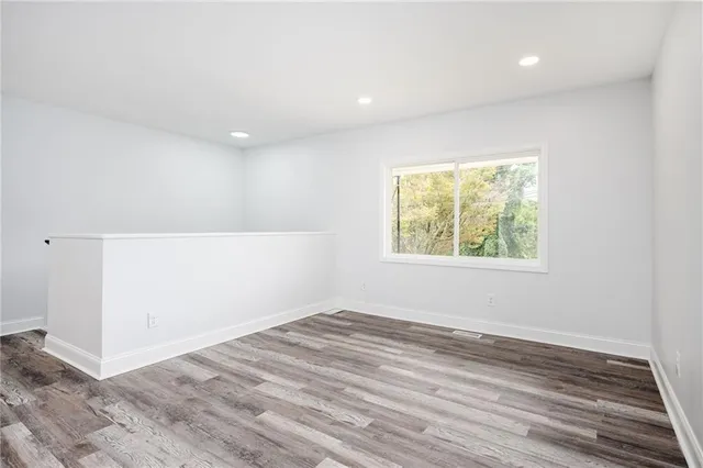 an empty room with a window