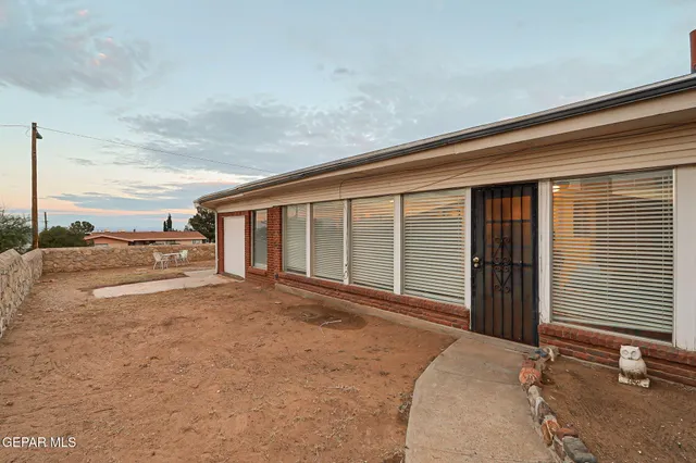 a view of a house with a patio