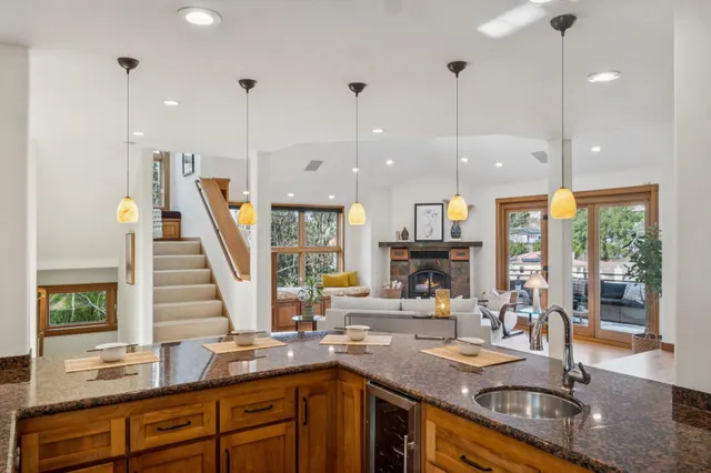 a view of a balcony with city view