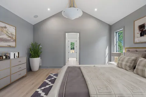 a bathroom with a bathtub and shower