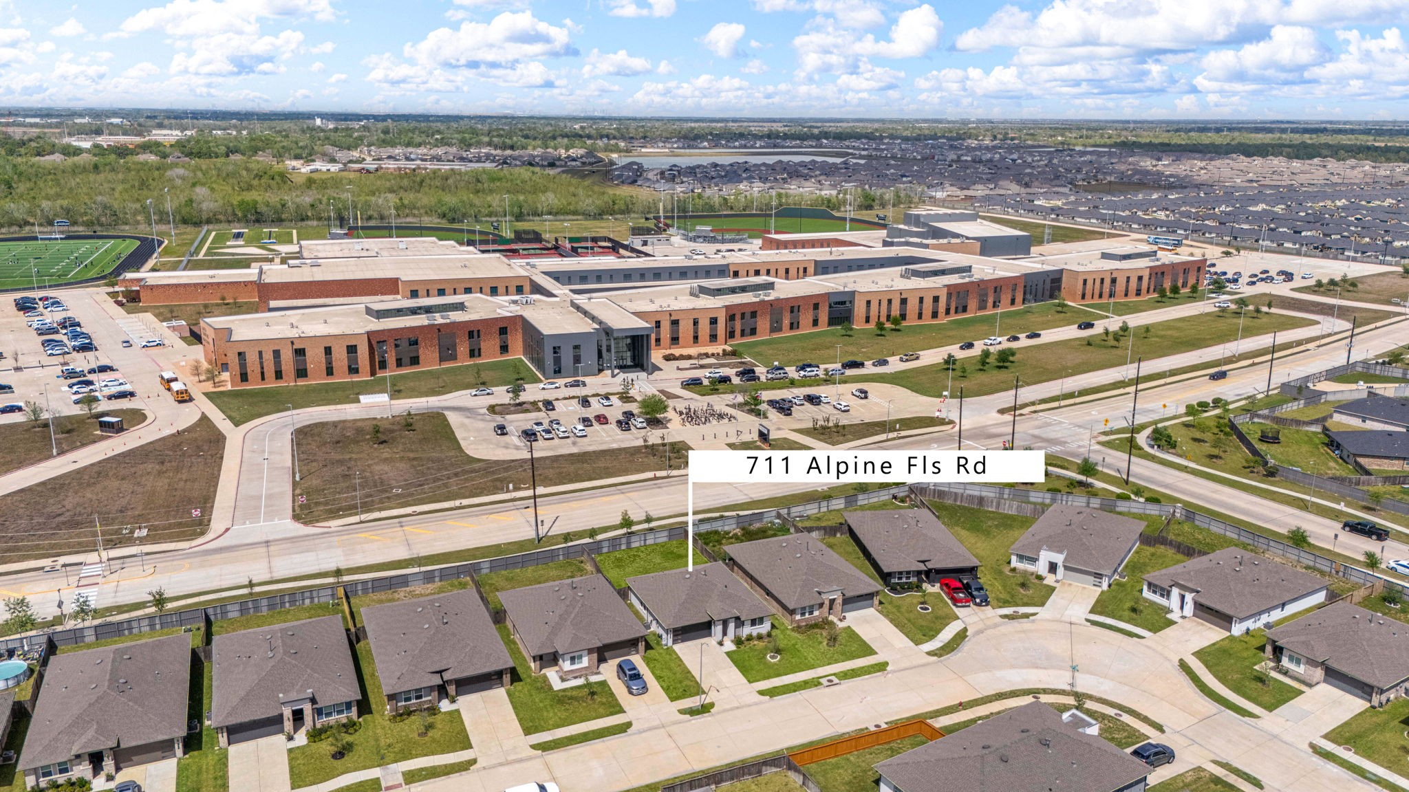 711 Alpine Fls Road Rosharon, TX 77583 - Photo 17 of 20 This home’s location is truly unbeatable, situated just steps away from Almeta Crawford High School. Imagine the ease of a commute that's essentially a short stroll, perfect for families looking to simplify their daily routine.